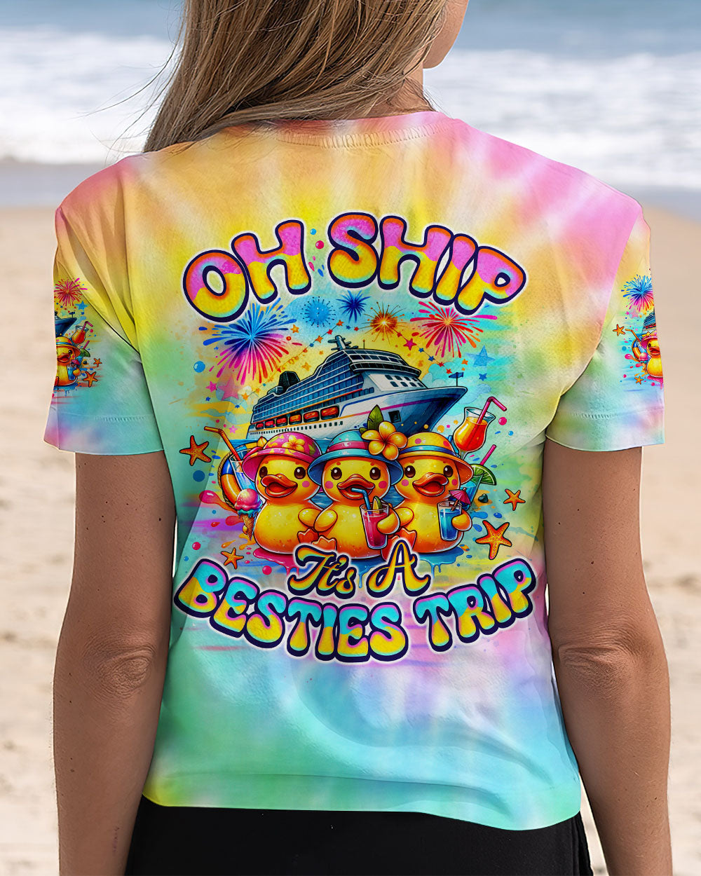 OH SHIP IT'S A BESTIES TRIP CRUISE DUCK ALL OVER PRINT - TLNO1706253