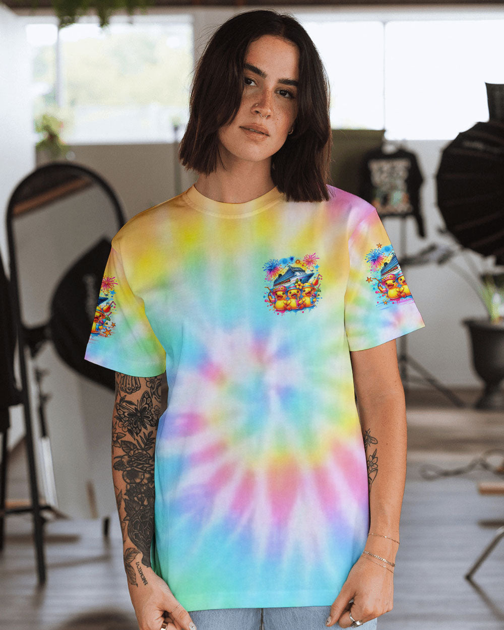 OH SHIP IT'S A BESTIES TRIP CRUISE DUCK ALL OVER PRINT - TLNO1706253