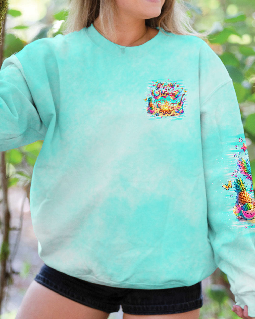 MAKING MEMORIES ONE CAMPFIRE AT A TIME FLAMINGO ALL OVER PRINT - TLNO2006243