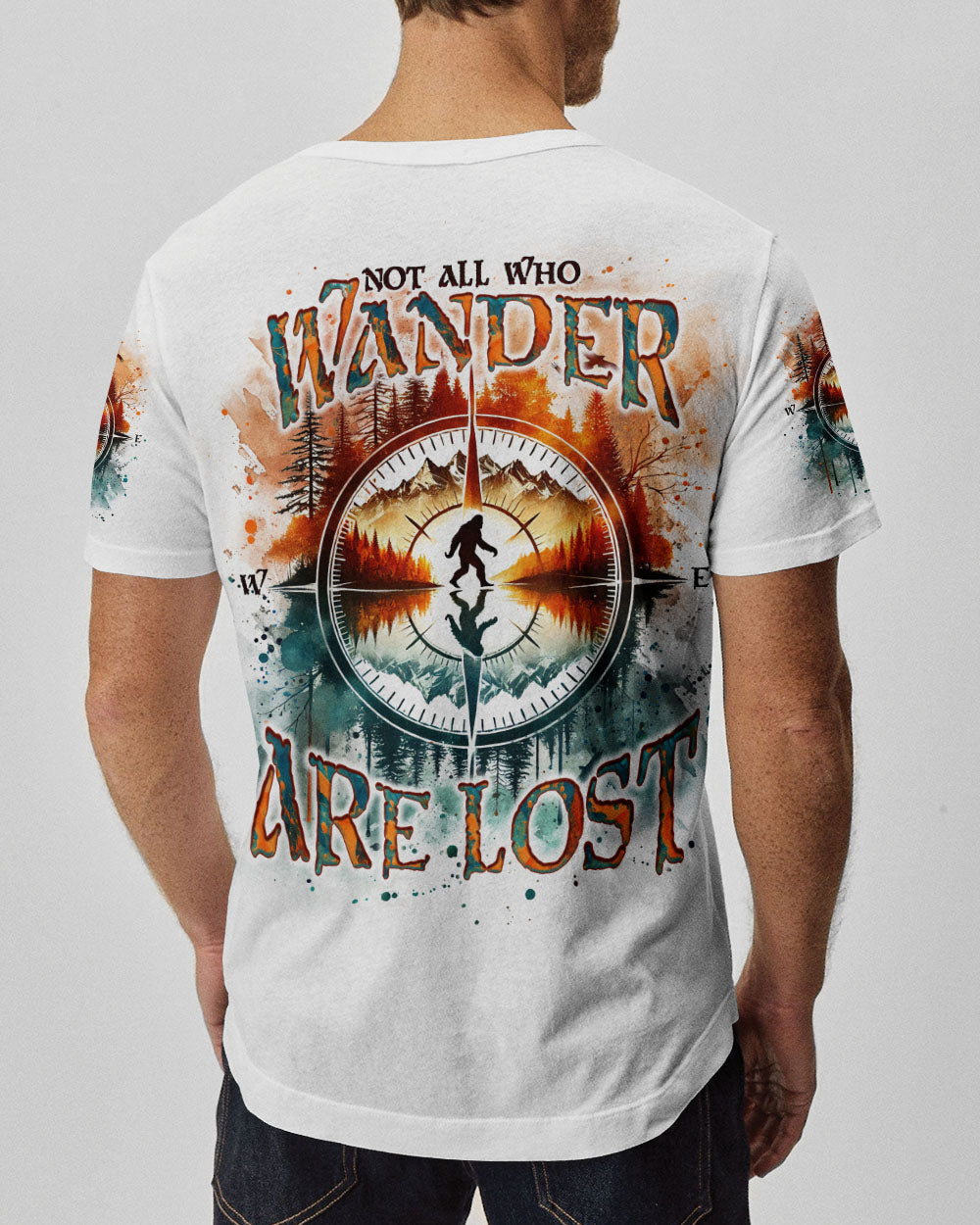  NOT ALL WHO WANDER ARE LOST BIGFOOT COMPASS ALL OVER PRINT - TLNO2012243
