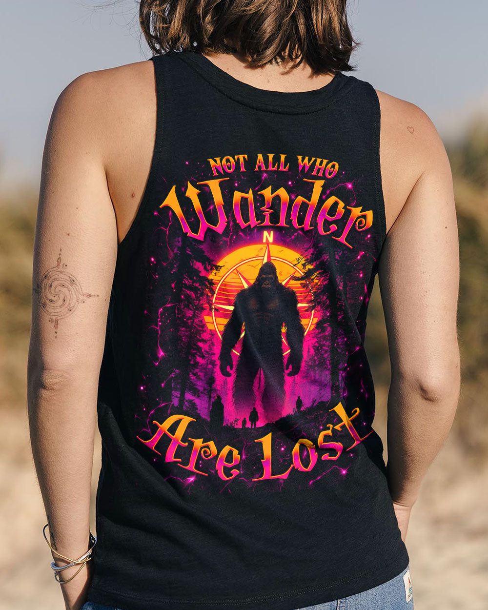 NOT ALL WHO WANDER ARE LOST BIGFOOT COMPASS ALL OVER PRINT - TLNO2411251