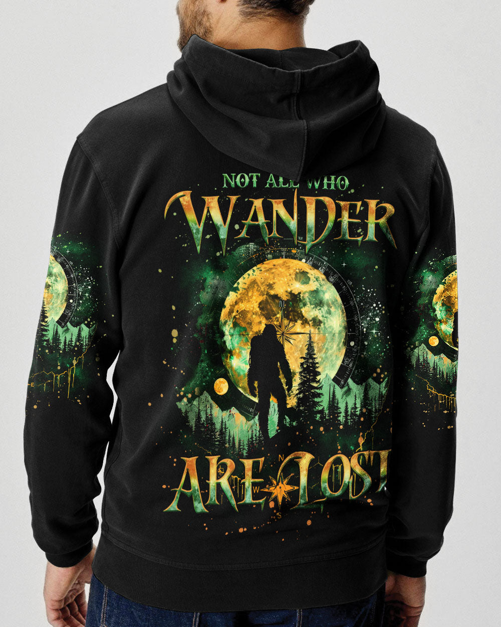 NOT ALL WHO WANDER ARE LOST BIGFOOT COMPASS ALL OVER PRINT - TLNO2709241