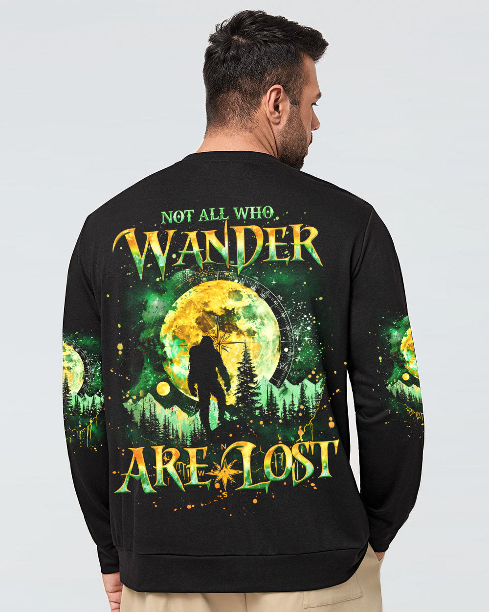 NOT ALL WHO WANDER ARE LOST BIGFOOT COMPASS ALL OVER PRINT - TLNO2709241
