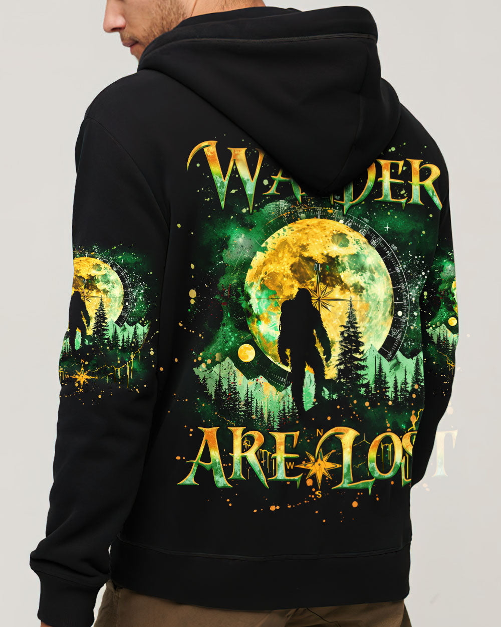 NOT ALL WHO WANDER ARE LOST BIGFOOT COMPASS ALL OVER PRINT - TLNO2709241