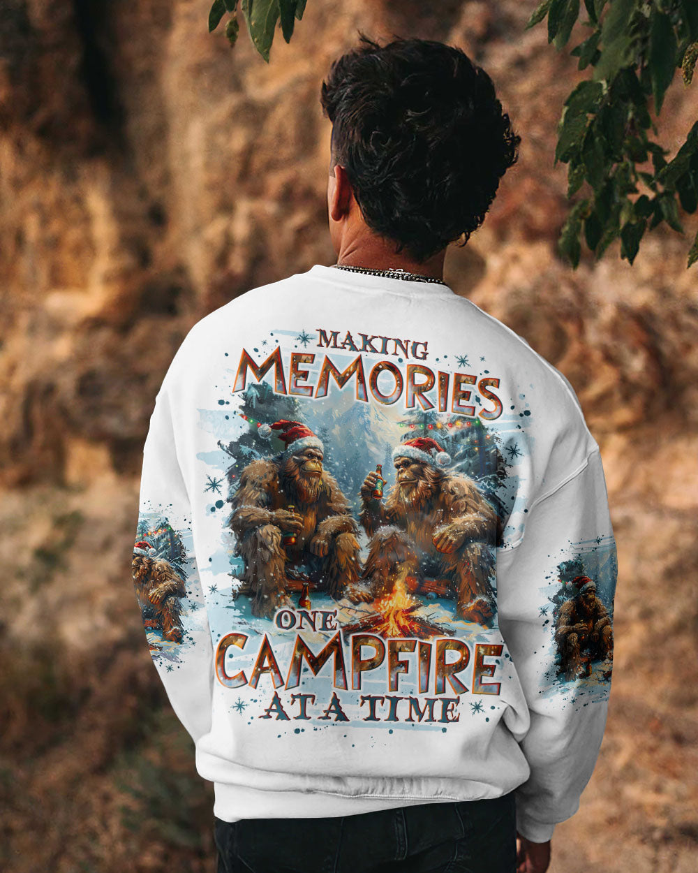 MAKING MEMORIES ONE CAMPFIRE AT A TIME BIGFOOT CHRISTMAS ALL OVER PRINT - TLNO3110244