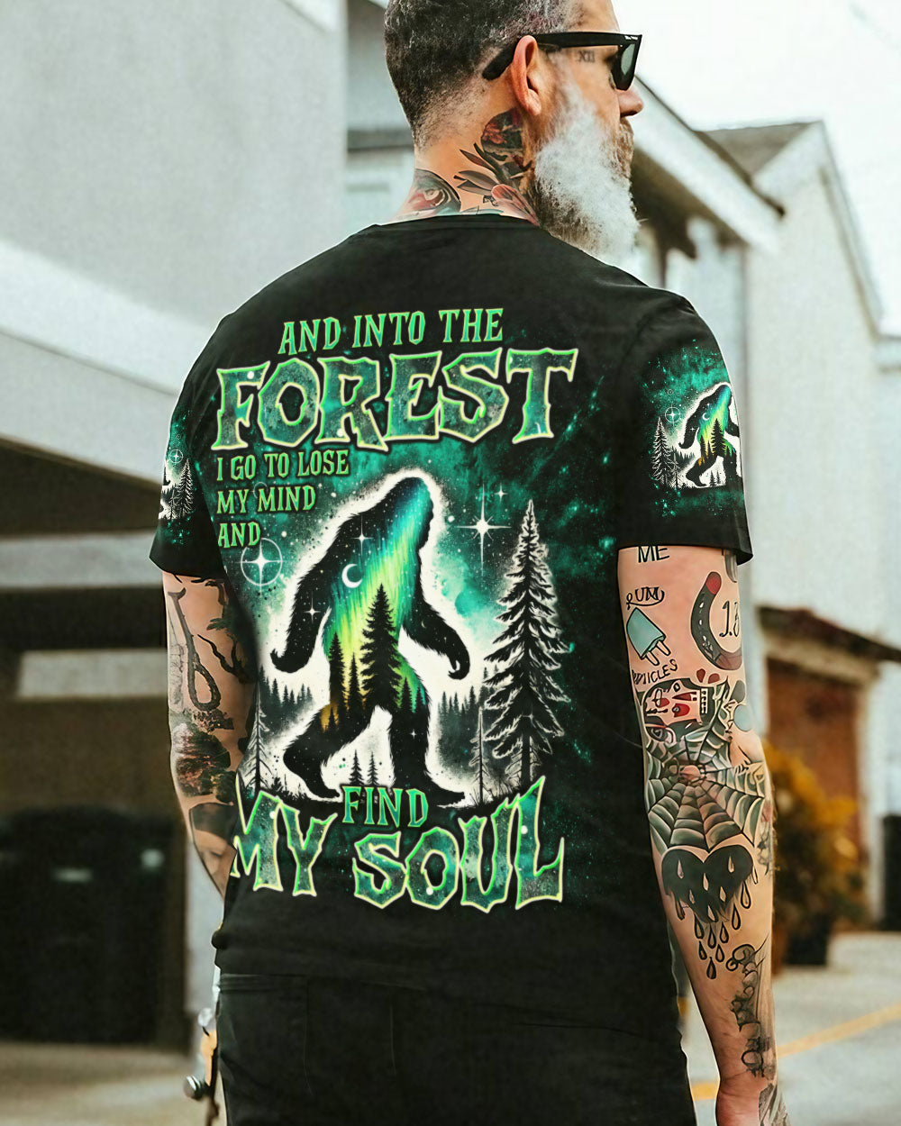 AND INTO THE FOREST I GO BIGFOOT ALL OVER PRINT - TLNT0211241