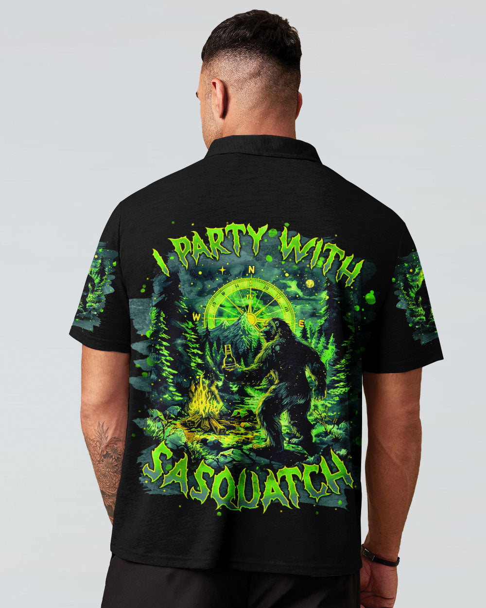 I PARTY WITH SASQUATCH BIGFOOT ALL OVER PRINT - TLNT0303251