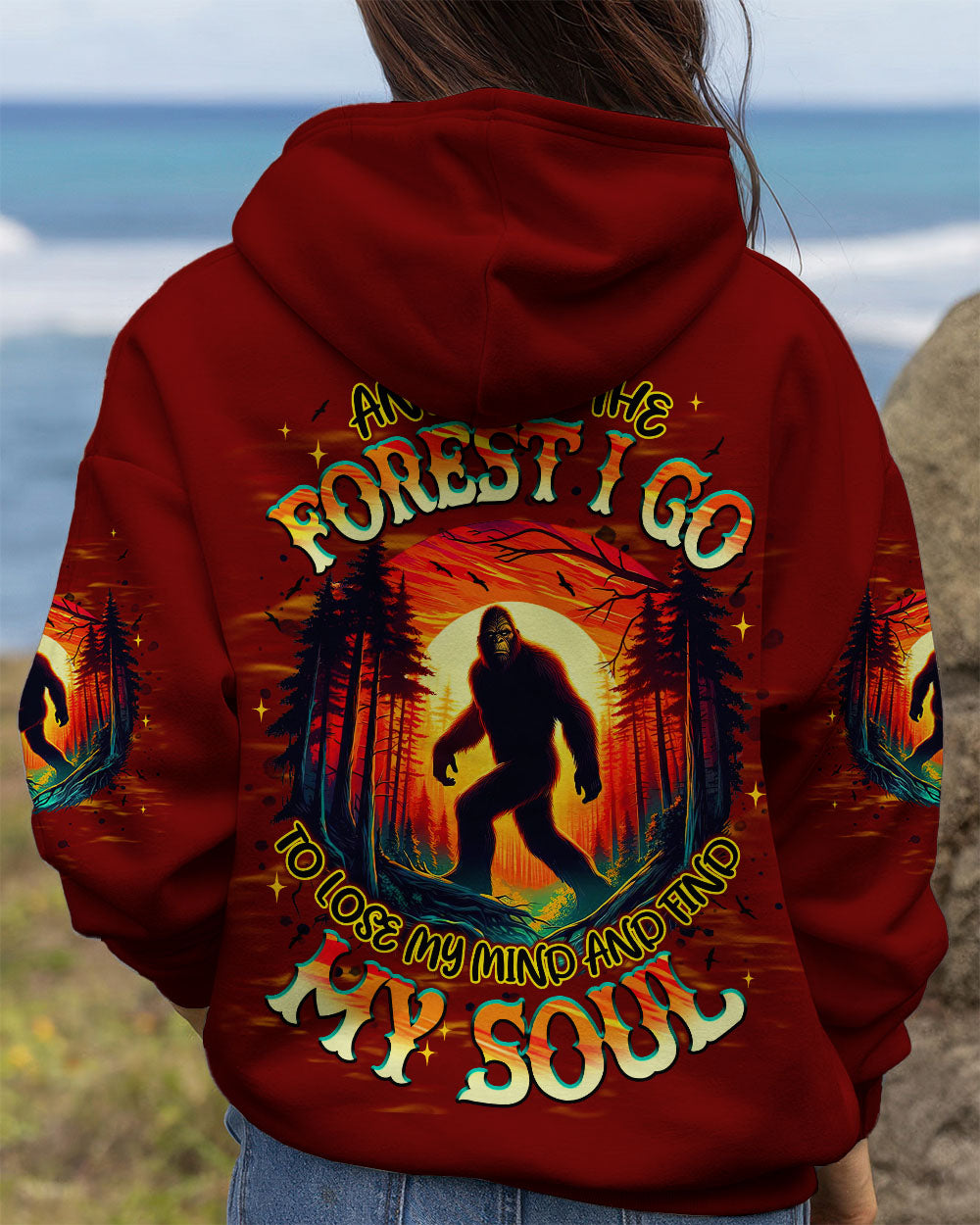 AND INTO THE FOREST I GO BIGFOOT ALL OVER PRINT - TLNT0311251