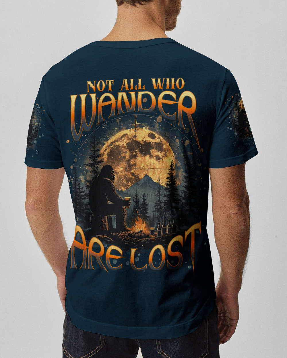 NOT ALL WHO WANDER ARE LOST BIGFOOT COMPASS ALL OVER PRINT  - TLNT0412241