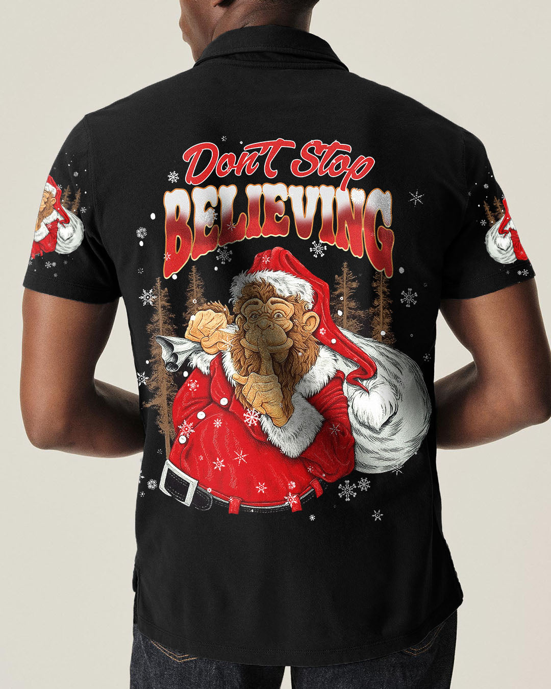 DON'T STOP BELIEVING BIGFOOT CHRISTMAS ALL OVER PRINT - TLNT0511251