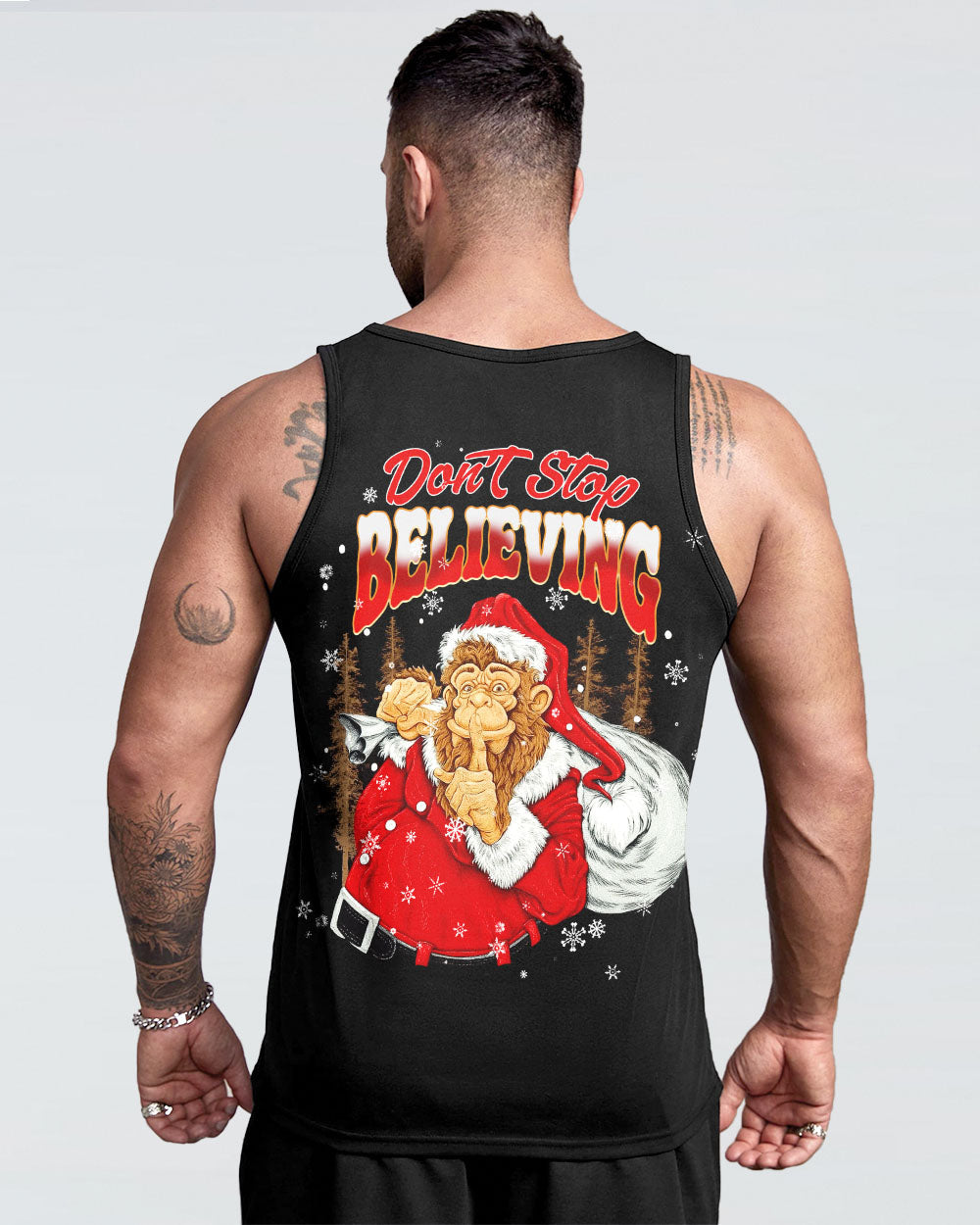 DON'T STOP BELIEVING BIGFOOT CHRISTMAS ALL OVER PRINT - TLNT0511251