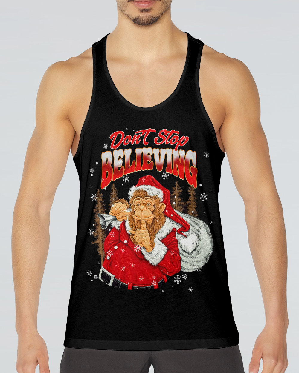 DON'T STOP BELIEVING BIGFOOT CHRISTMAS ALL OVER PRINT - TLNT0511251