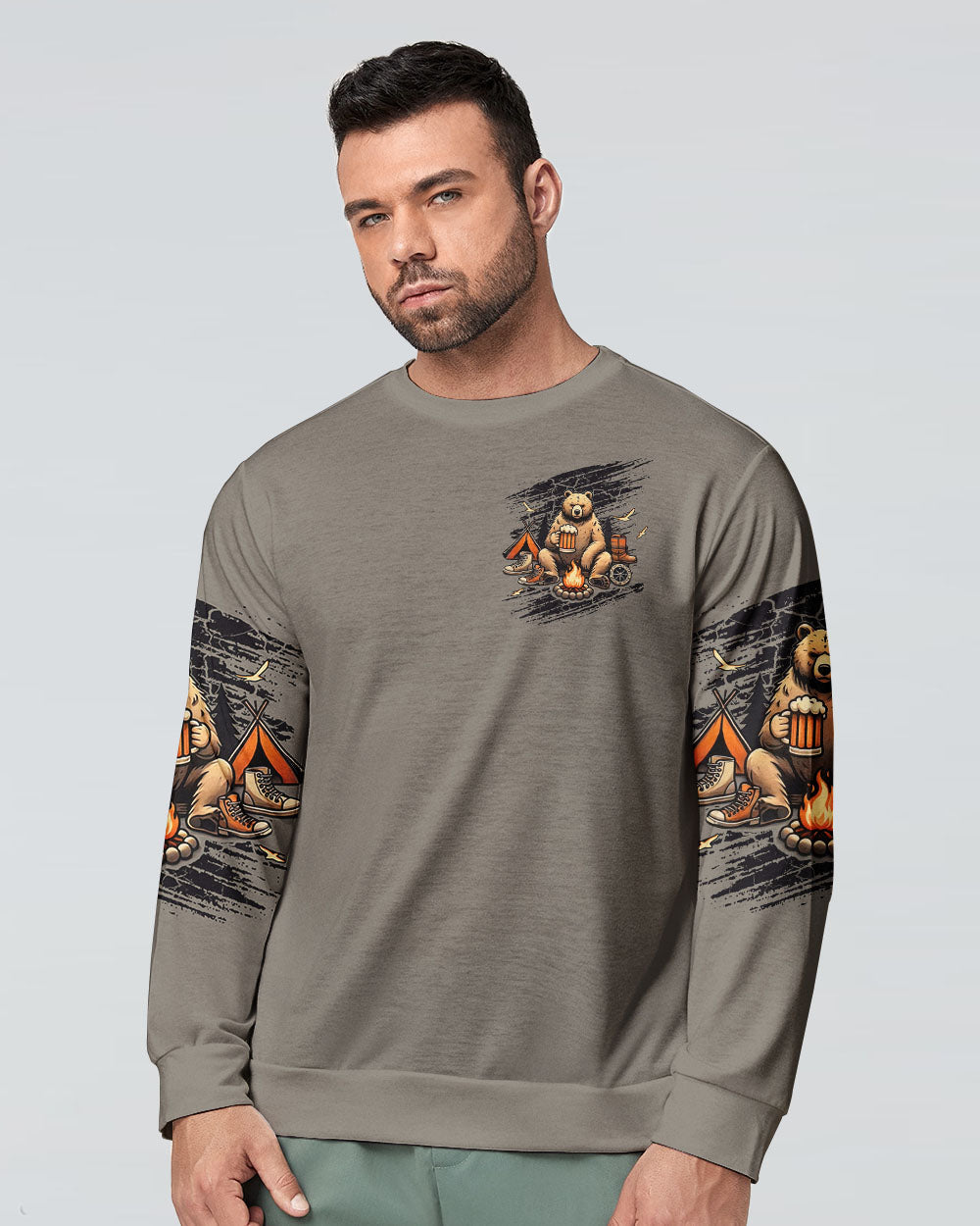 GOD IS GREAT BEER IS GOOD BEAR ALL OVER PRINT - TLNT0608251