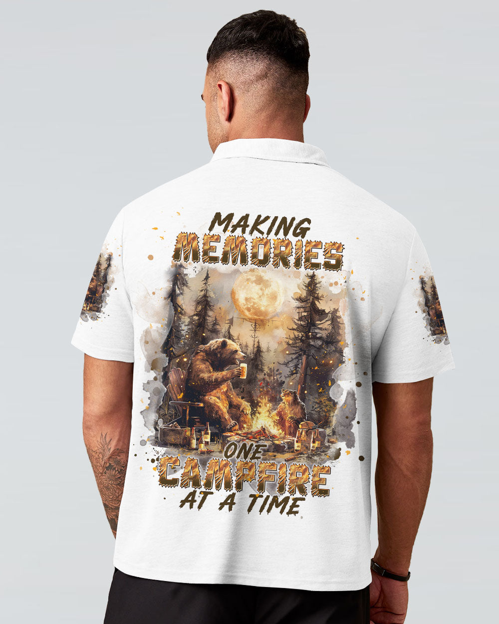 MAKING MEMORIES ONE CAMPFIRE AT A TIME BEAR ALL OVER PRINT - TLNT0609241