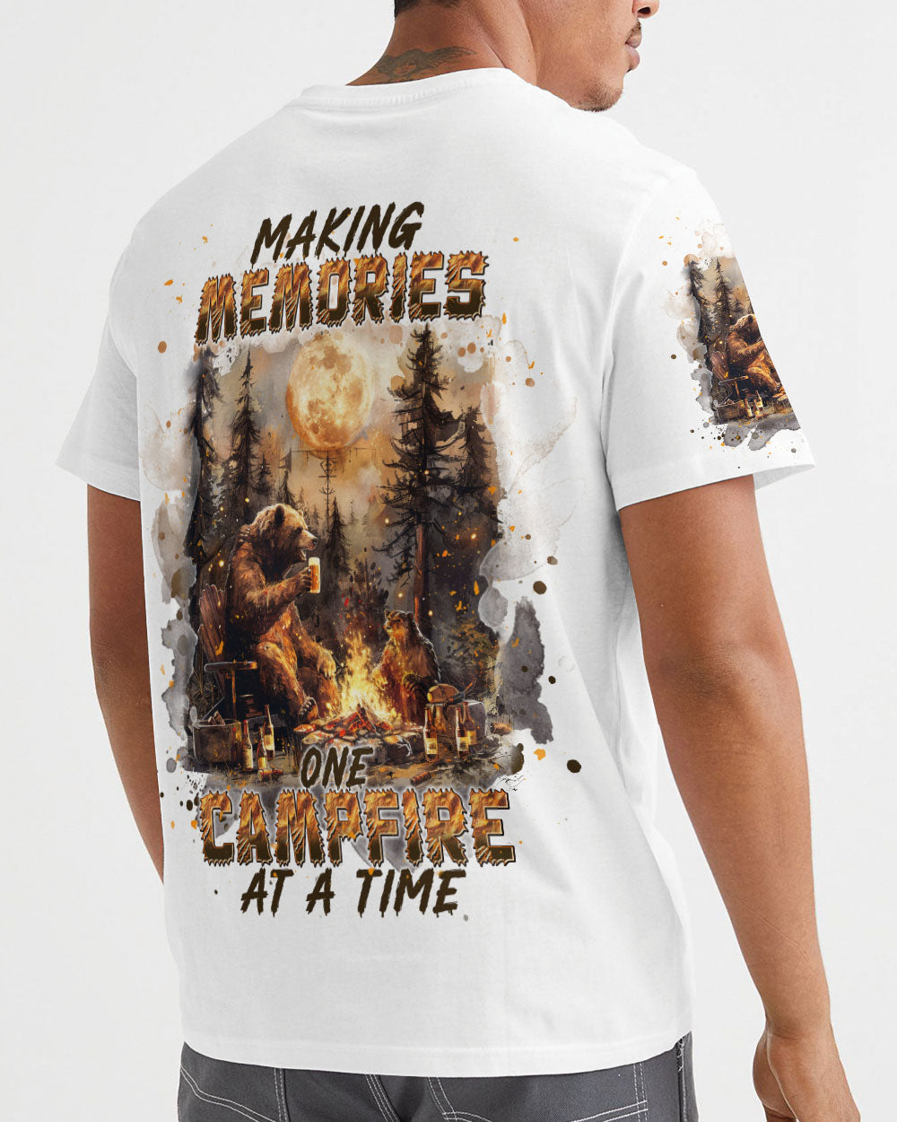 MAKING MEMORIES ONE CAMPFIRE AT A TIME BEAR ALL OVER PRINT - TLNT0609241