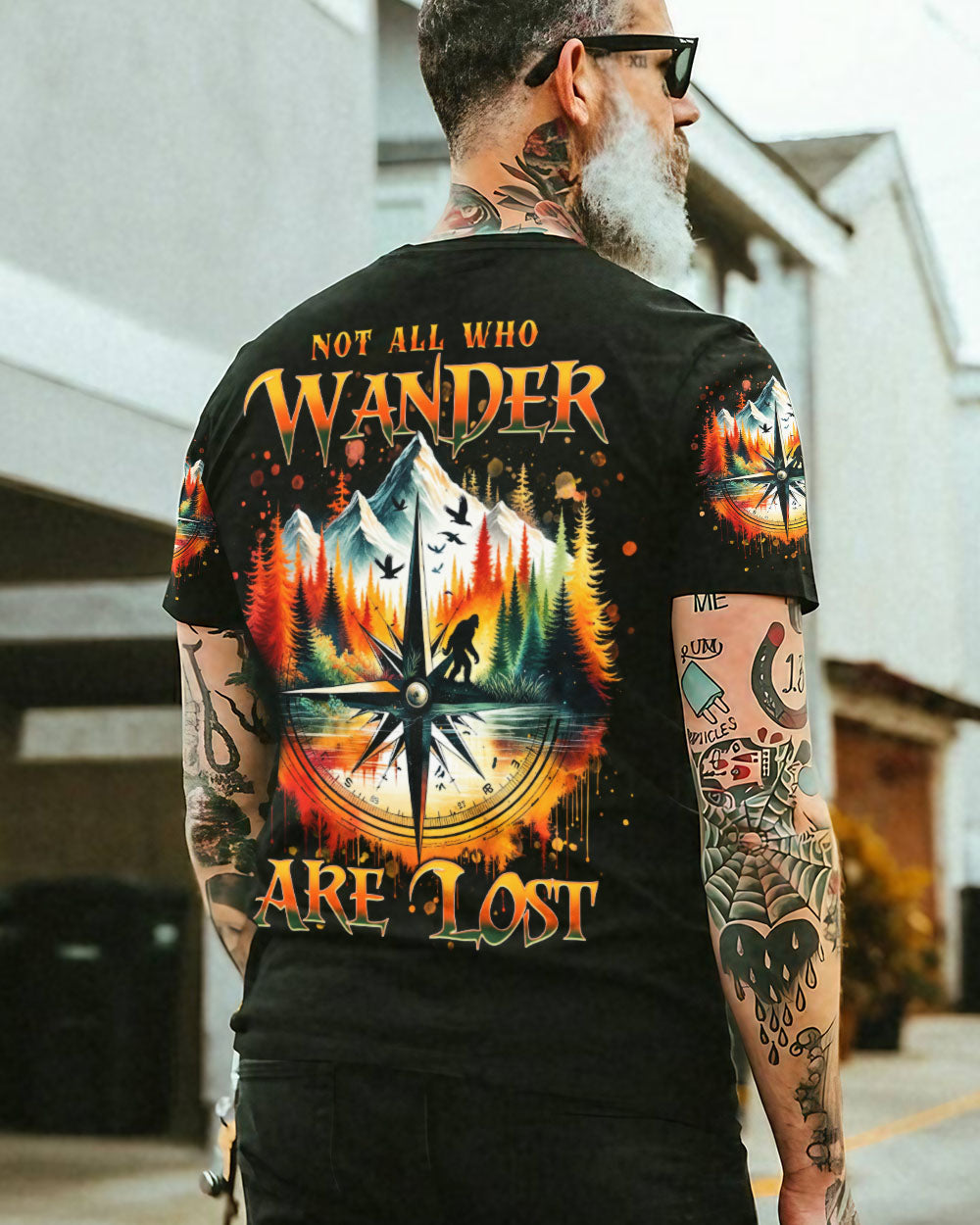 NOT ALL WHO WANDER ARE LOST COMPASS BIGFOOT ALL OVER PRINT - TLNT1001252