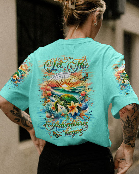 LET THE ADVENTURES BEGIN TURTLE COMPASS ALL OVER PRINT - TLNT1005246