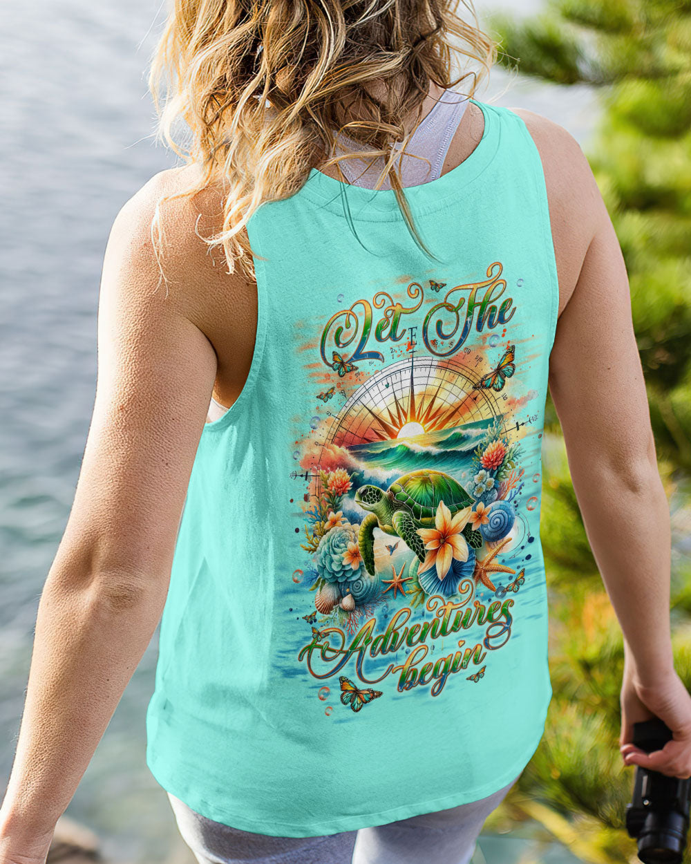 LET THE ADVENTURES BEGIN TURTLE COMPASS ALL OVER PRINT - TLNT1005246
