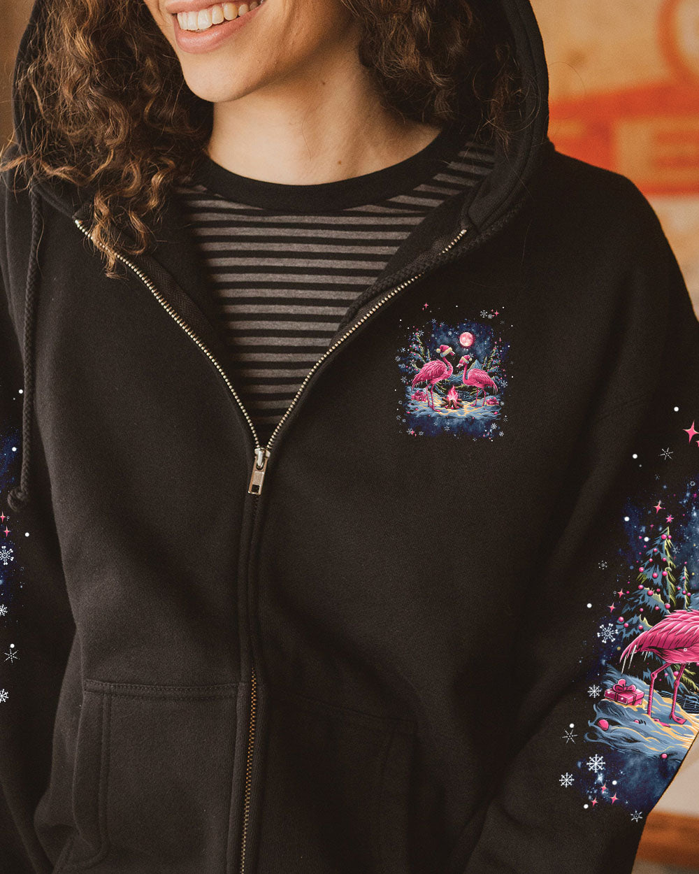 MAKING MEMORIES ONE CAMPFIRE AT A TIME FLAMINGO CHRISTMAS ALL OVER PRINT -  TLNT1210241
