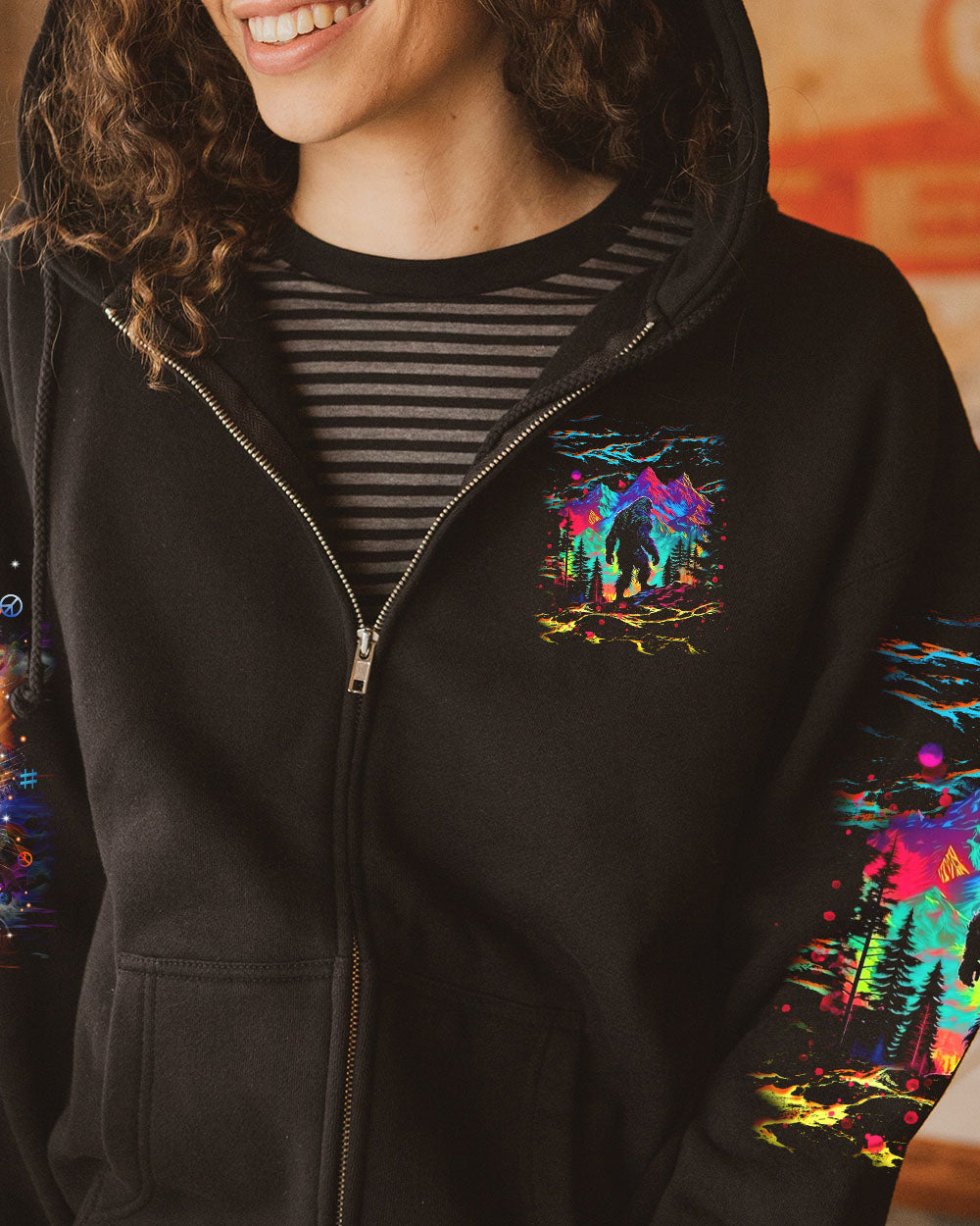  THE CLOSER I GET TO NATURE COLORFUL BIGFOOT ALL OVER PRINT - TLNT1211244