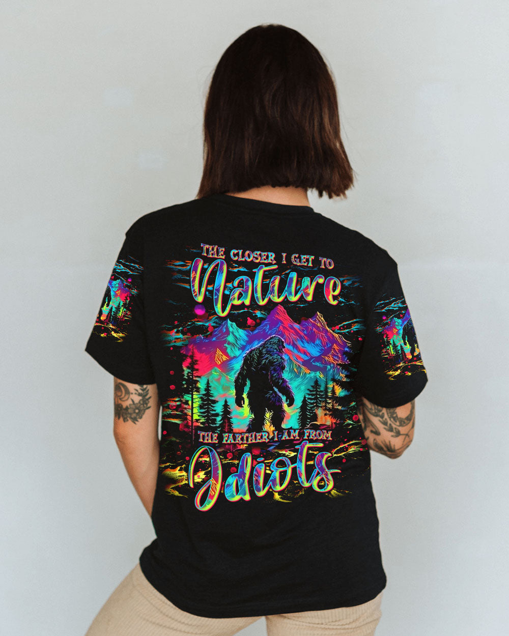  THE CLOSER I GET TO NATURE COLORFUL BIGFOOT ALL OVER PRINT - TLNT1211244