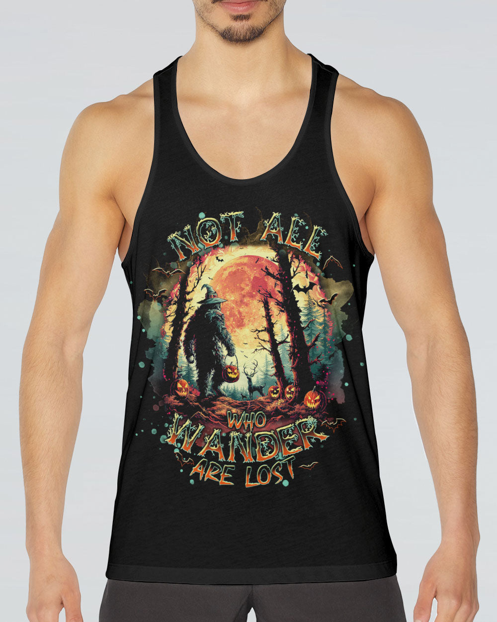 NOT ALL WHO WANDER ARE LOST BIGFOOT HALLOWEEN ALL OVER PRINT - TLNT1309241