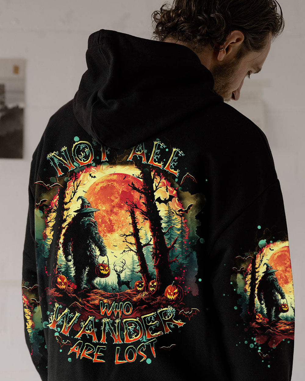 NOT ALL WHO WANDER ARE LOST BIGFOOT HALLOWEEN ALL OVER PRINT - TLNT1309241