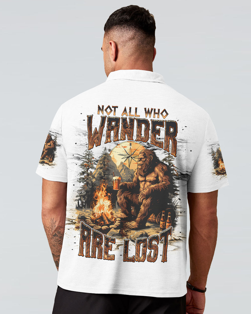 NOT ALL WHO WANDER ARE LOST BIGFOOT COMPASS ALL OVER PRINT - TLNT1410241