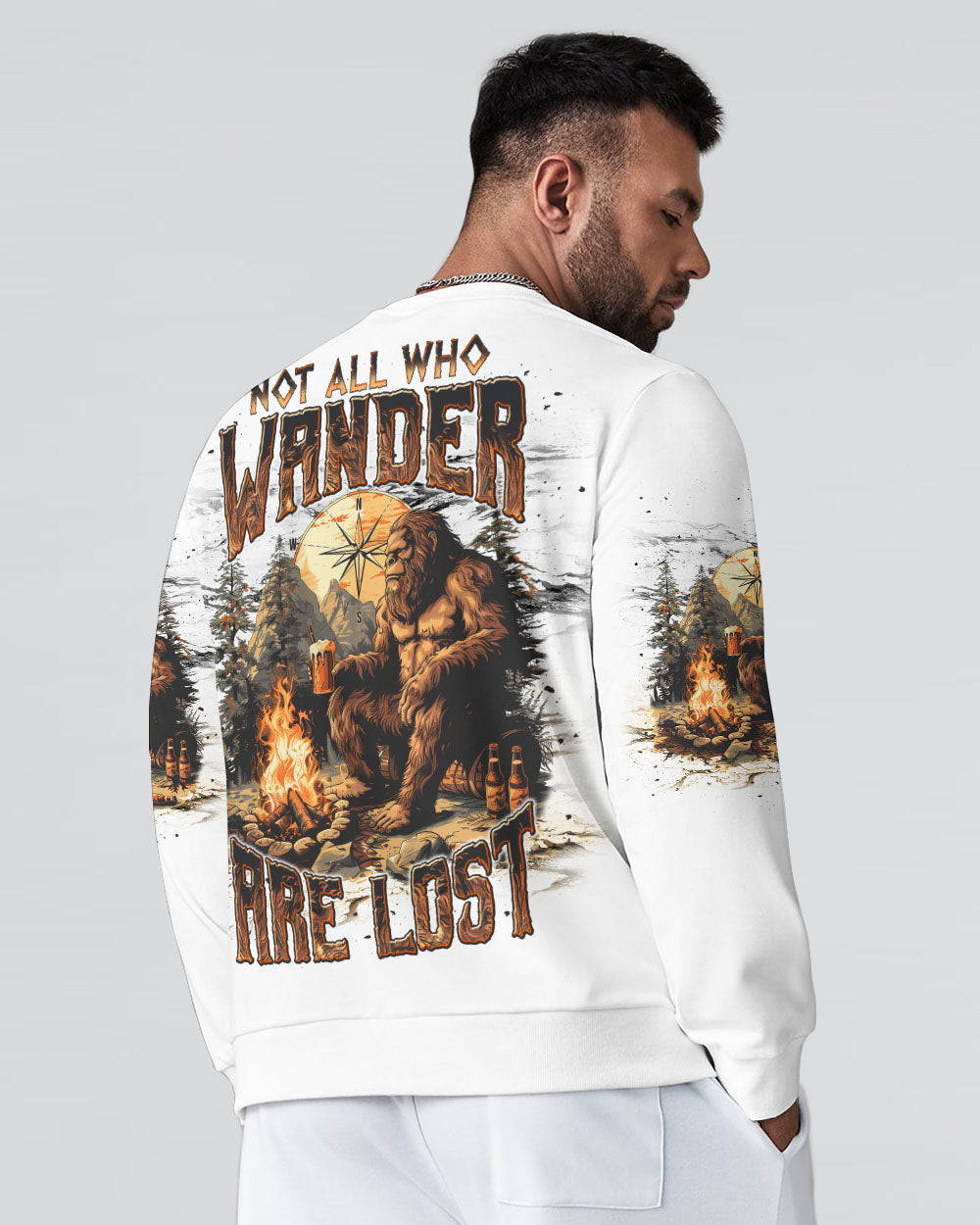 NOT ALL WHO WANDER ARE LOST BIGFOOT COMPASS ALL OVER PRINT - TLNT1410241
