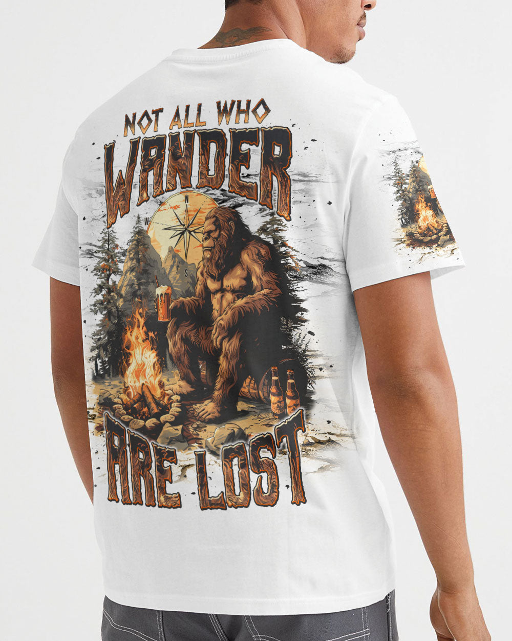 NOT ALL WHO WANDER ARE LOST BIGFOOT COMPASS ALL OVER PRINT - TLNT1410241