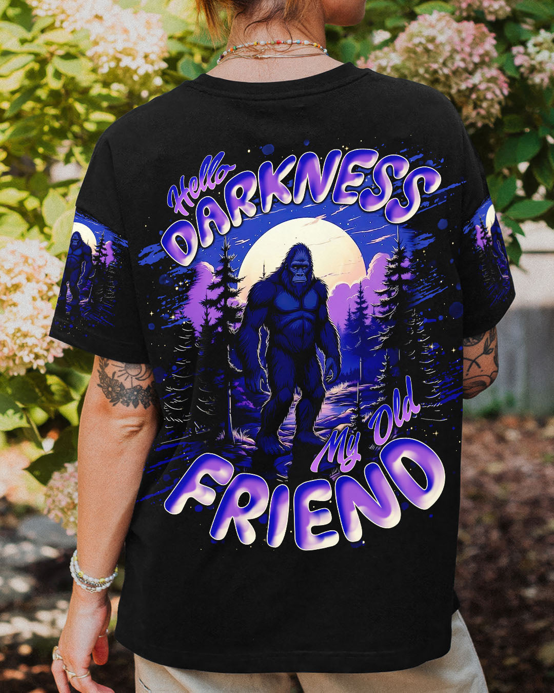 HELLO DARKNESS MY OLD FRIEND BIGFOOT ALL OVER PRINT - TLNT1411251