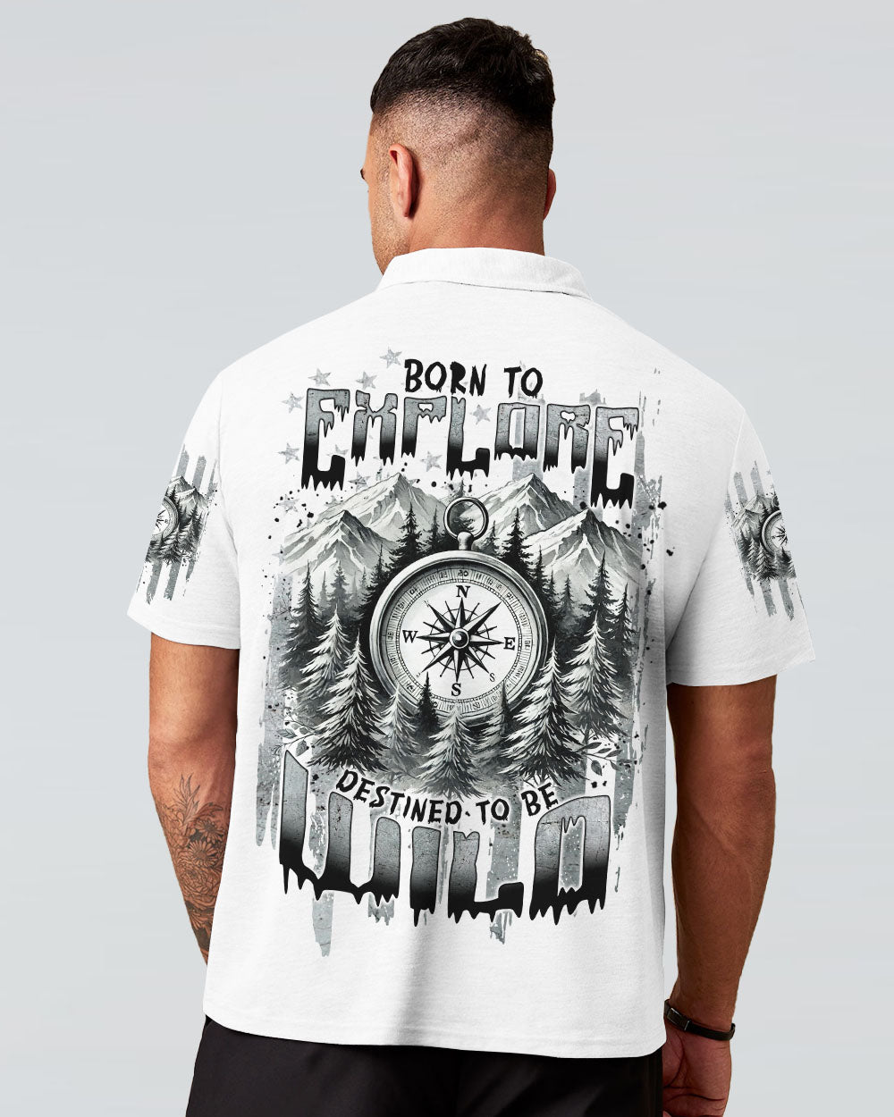 BORN TO EXPLORE DESTINED TO BE WILD COMPASS ALL OVER PRINT - TLNT1909242