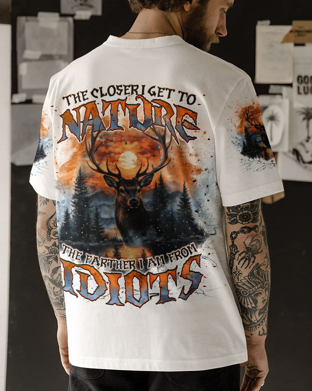 THE CLOSER I GET TO NATURE DEER ALL OVER PRINT - TLNT2001252