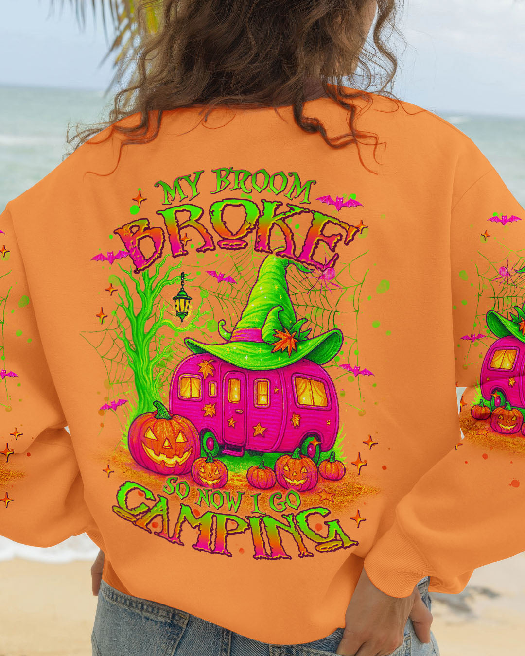 MY BROOM BROKE SO NOW HALLOWEEN CAMPING ALL OVER PRINT - TLNT2107252