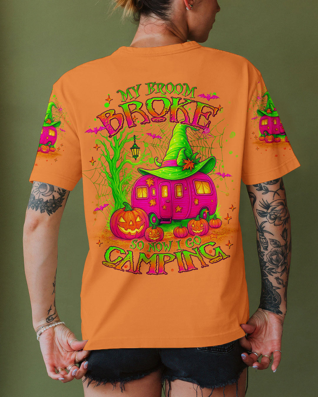 MY BROOM BROKE SO NOW HALLOWEEN CAMPING ALL OVER PRINT - TLNT2107252