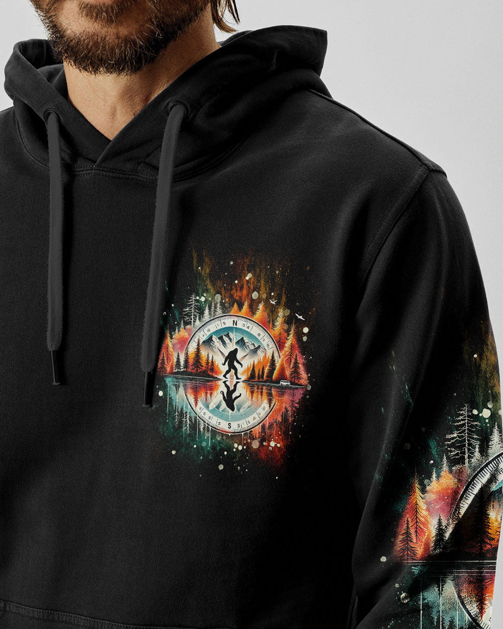 NOT ALL WHO WANDER ARE LOST BIGFOOT COMPASS ALL OVER PRINT - TLNT2201252