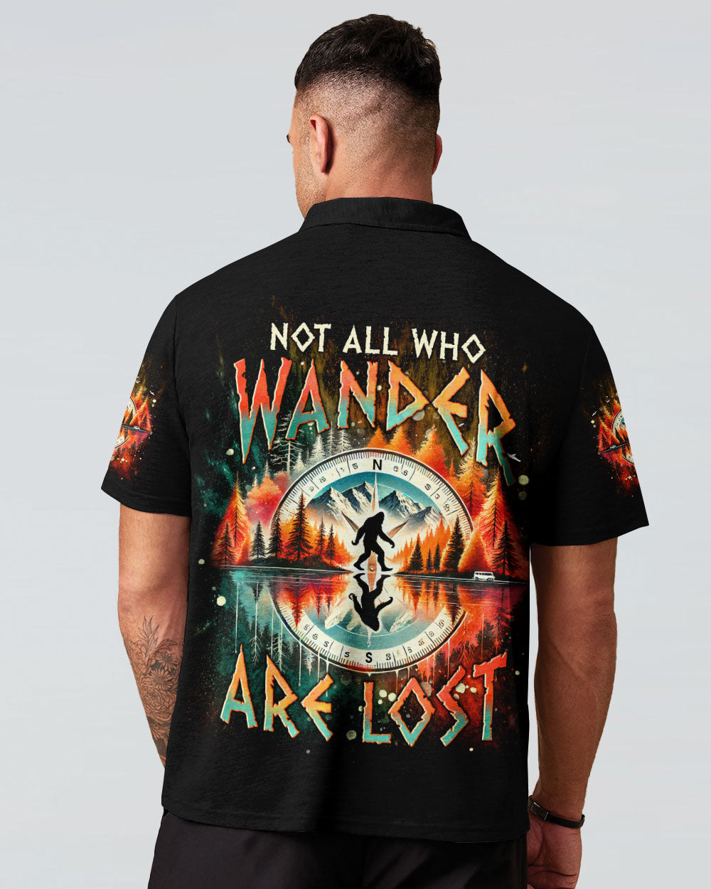 NOT ALL WHO WANDER ARE LOST BIGFOOT COMPASS ALL OVER PRINT - TLNT2201252