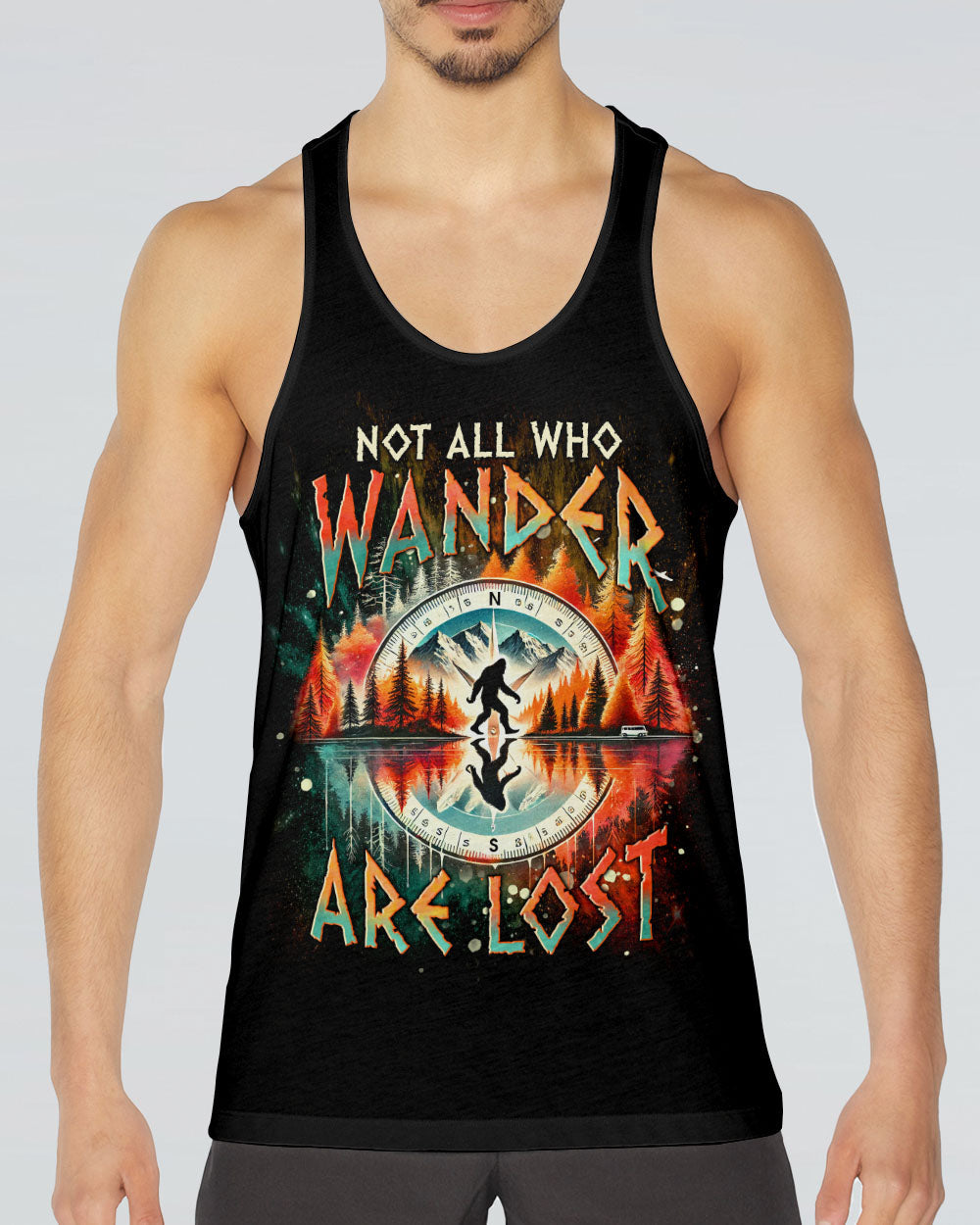 NOT ALL WHO WANDER ARE LOST BIGFOOT COMPASS ALL OVER PRINT - TLNT2201252