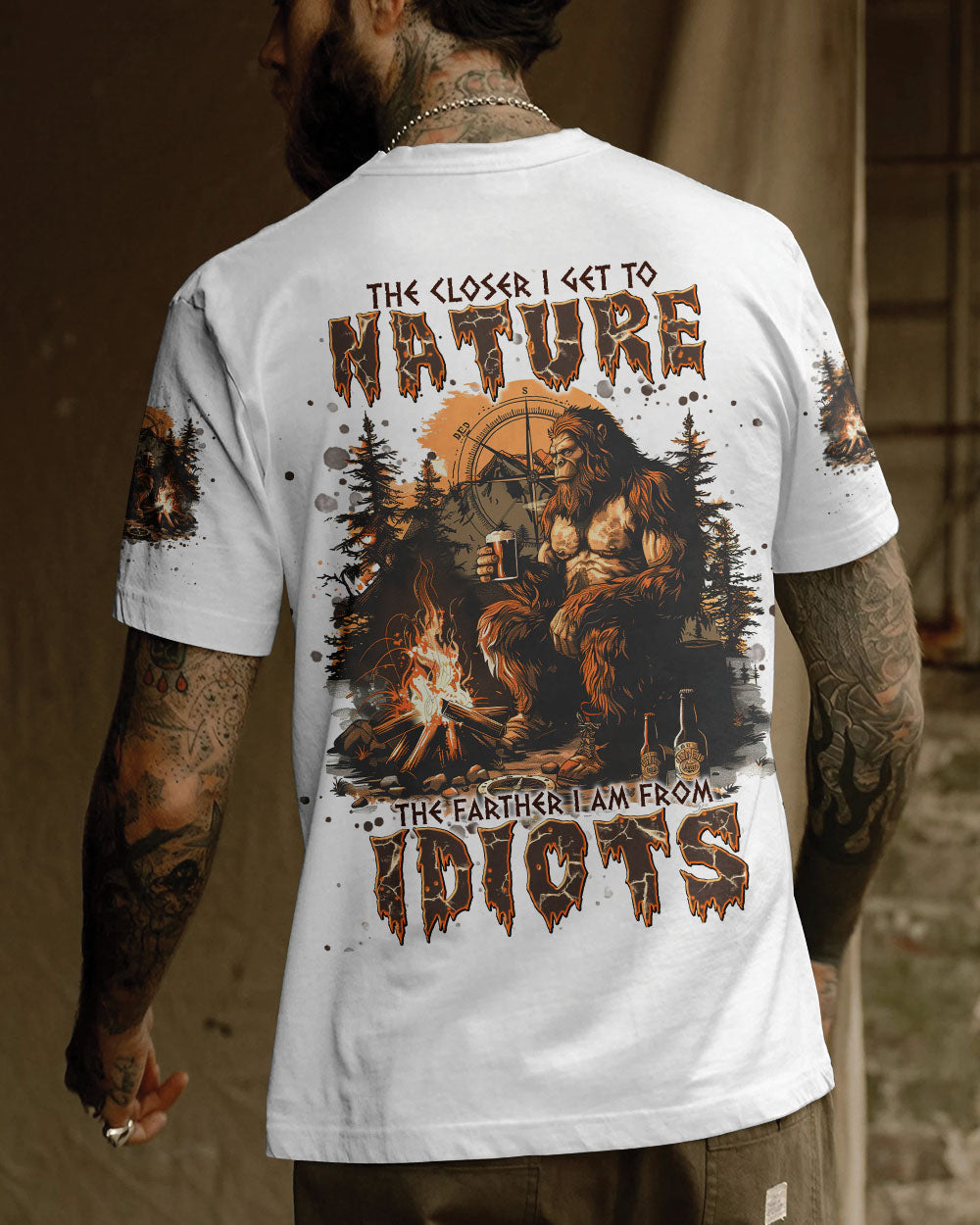THE CLOSER I GET TO NATURE BIGFOOT ALL OVER PRINT - TLNT2307241