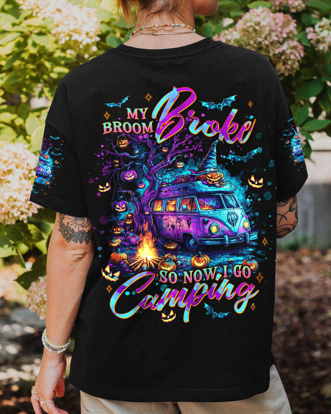 MY BROOM BROKE SO NOW HALLOWEEN CAMPING ALL OVER PRINT - TLNT2307254