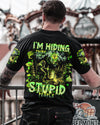 I'M HIDING FROM STUPID PEOPLE BIGFOOT ALL OVER PRINT - TLNT2802251
