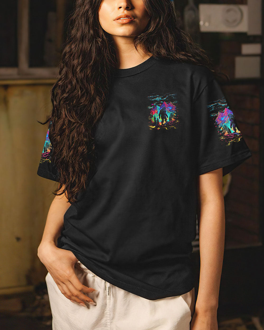 NOT ALL WHO WANDER ARE LOST BIGFOOT COLORFUL ALL OVER PRINT - TLNT2810241