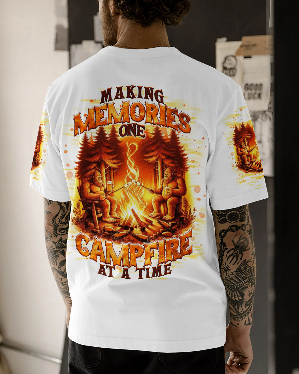 MAKING MEMORIES ONE CAMPFIRE AT A TIME BIGFOOT ALL OVER PRINT - TLNT2911251