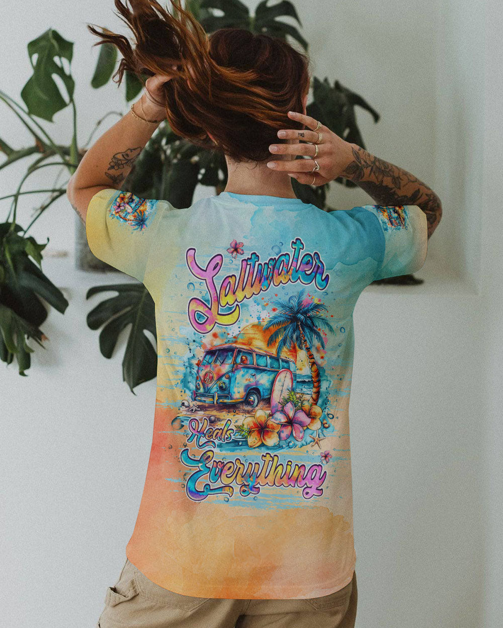 SALTWATER HEALS EVERYTHING CAMPING BUS ALL OVER PRINT - TLNZ0205243