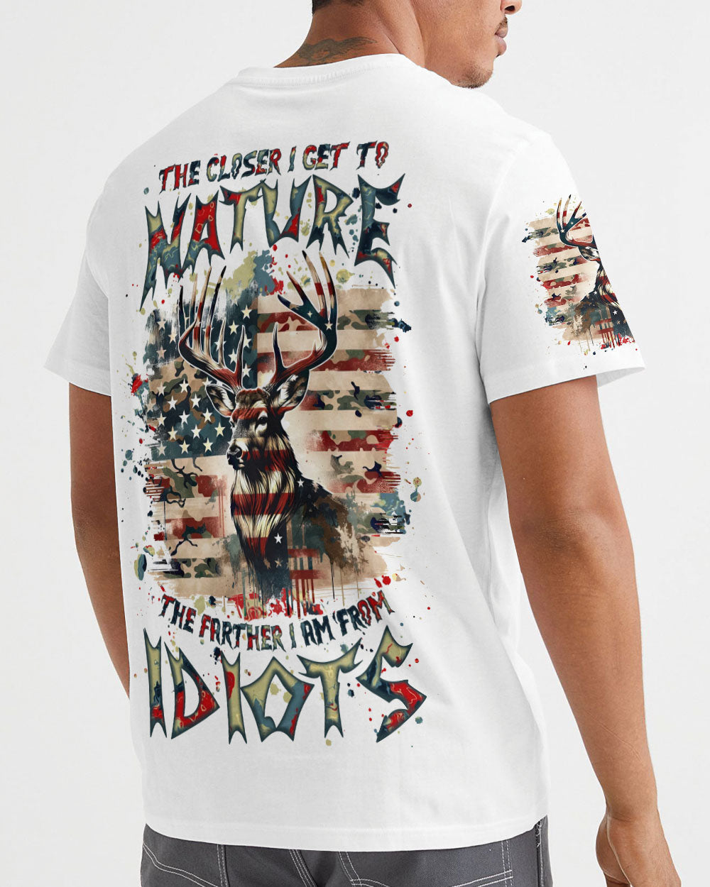 THE CLOSER I GET TO NATURE DEER HUNTING ALL OVER PRINT - TLNZ0409242