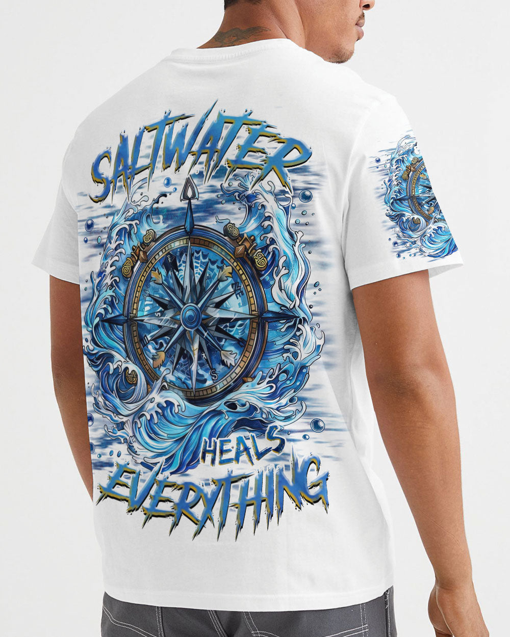 SALTWATER HEALS EVERYTHING COMPASS WAVES OCEAN ALL OVER PRINT - TLNZ0503254