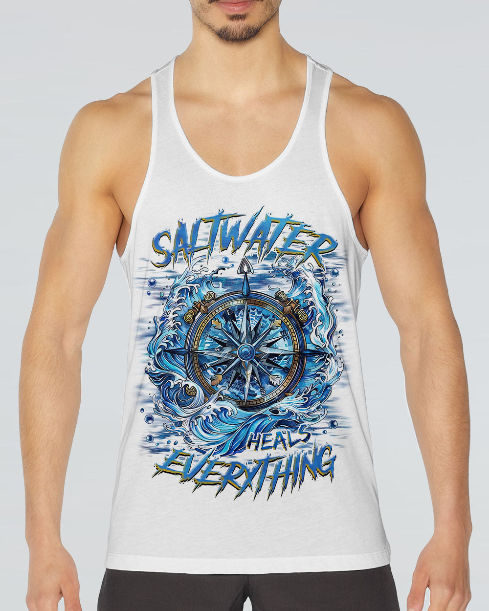 SALTWATER HEALS EVERYTHING COMPASS WAVES OCEAN ALL OVER PRINT - TLNZ0503254