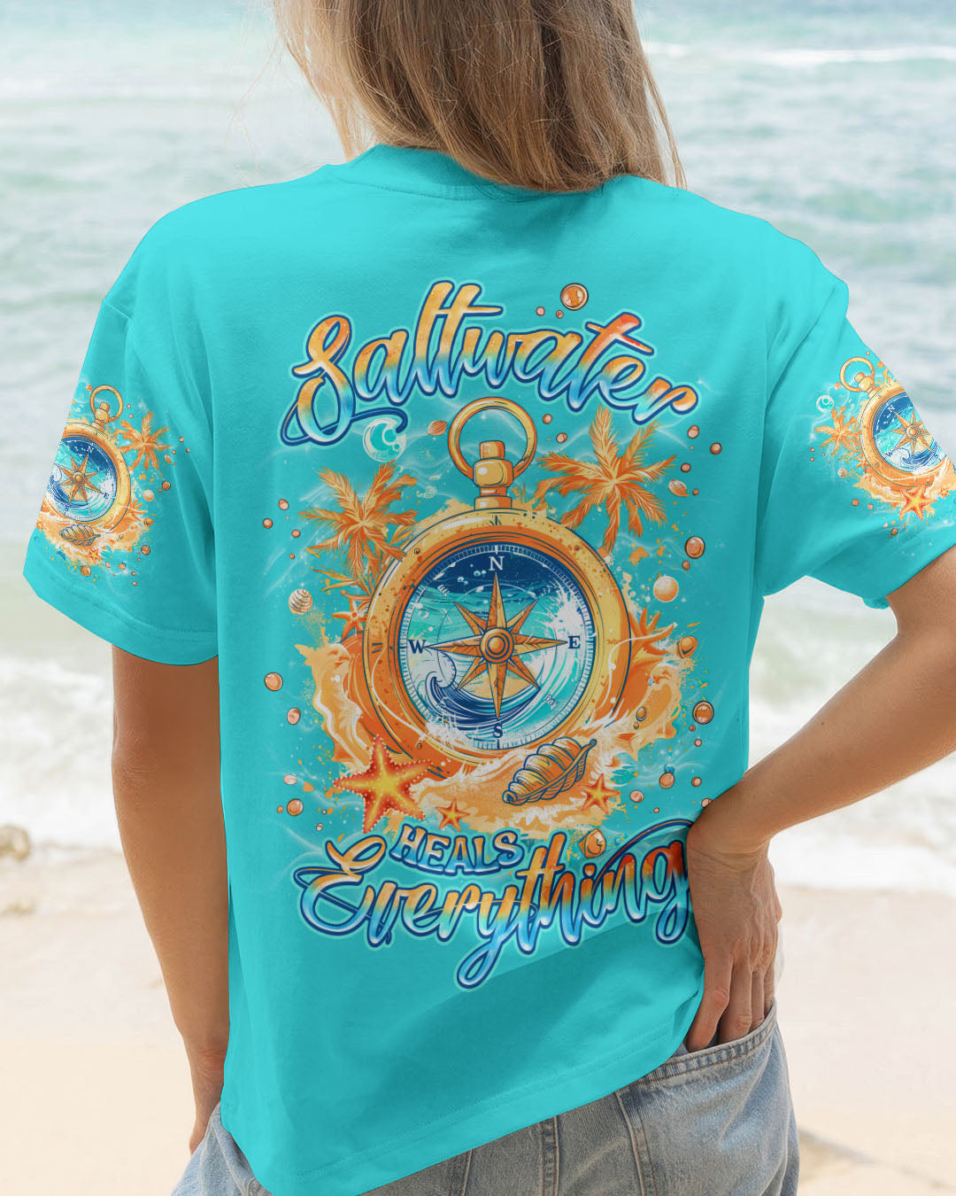 SALTWATER HEALS EVERYTHING COMPASS ALL OVER PRINT - TLNZ0804253