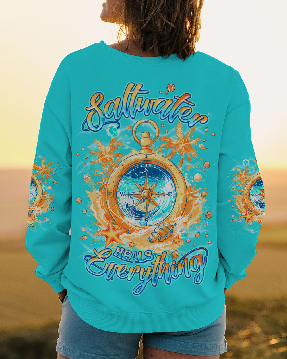 SALTWATER HEALS EVERYTHING COMPASS ALL OVER PRINT - TLNZ0804253