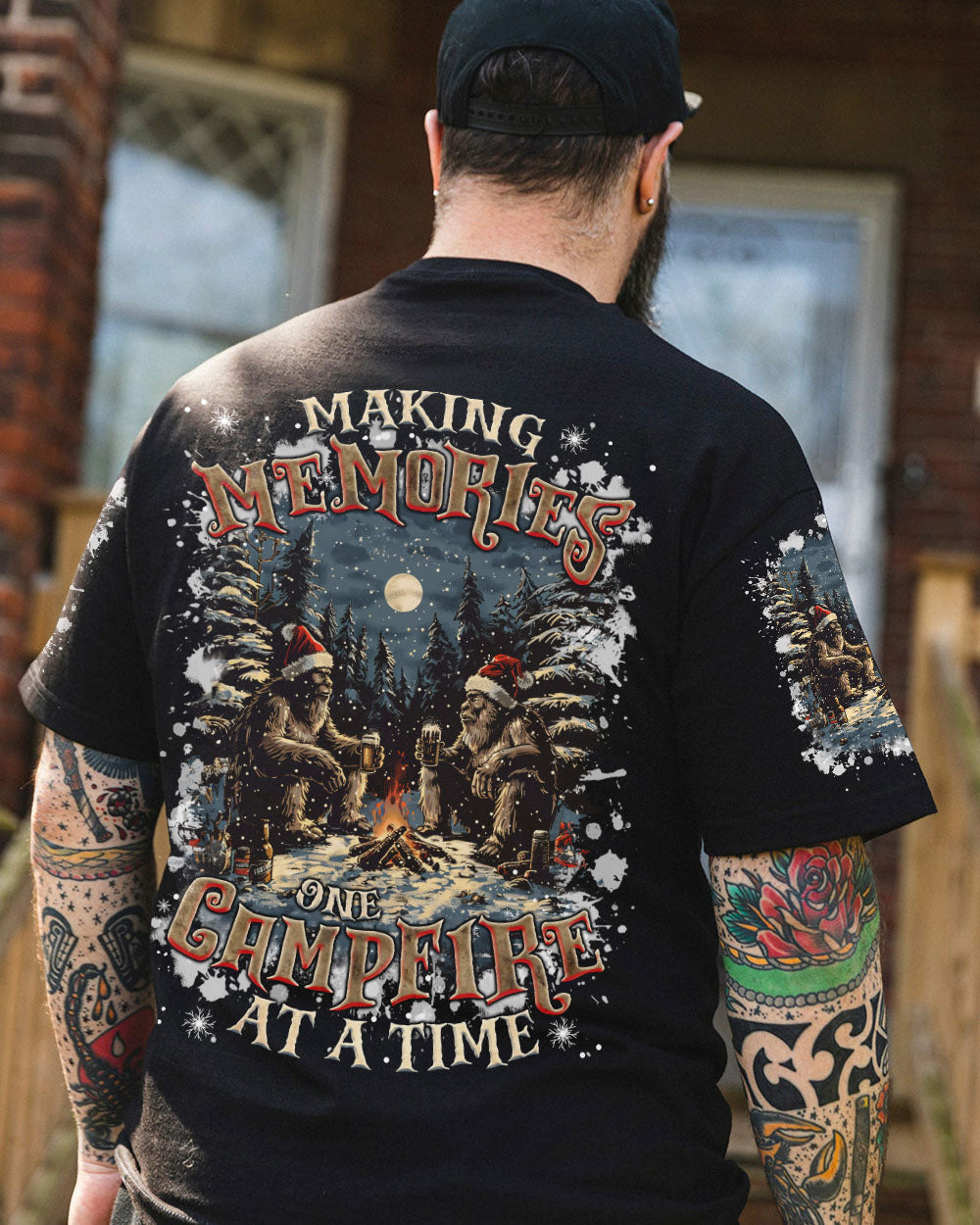 MAKING MEMORIES ONE CAMPFIRE AT A TIME BIGFOOT CHRISTMAS ALL OVER PRINT - TLNZ0910244